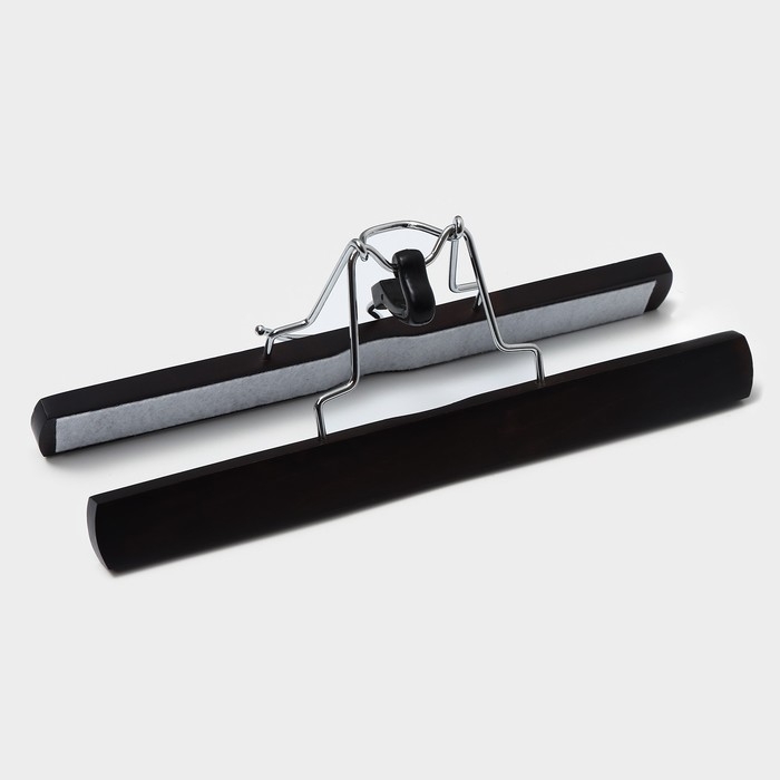 Вешалка для брюк и юбок Доляна, 25×16,5 см, зажим, цвет тёмное дерево Вешалка для брюк и юбок Доляна, 25×16,5 см, зажим, цвет тёмное дерево