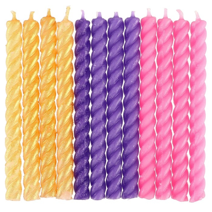 Набор свечей для торта Набор свечей для торта "С Днем Рождения", 12 штук, Минни и Единорог