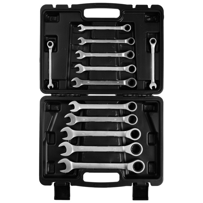 Ключи комбинированные трещоточные OMY 12PC202-P, 8 - 22 мм, 12 шт. в кейсе Ключи комбинированные трещоточные OMY 12PC202-P, 8 - 22 мм, 12 шт. в кейсе