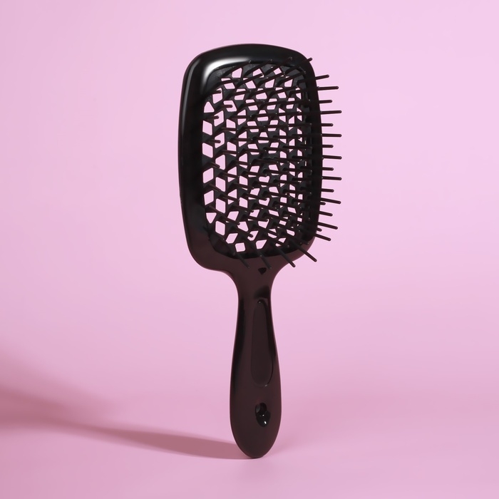 Расчёска массажная, широкая, вентилируемая, 8,5 × 20,5 см, цвет чёрный Расчёска массажная, широкая, вентилируемая, 8,5 × 20,5 см, цвет чёрный