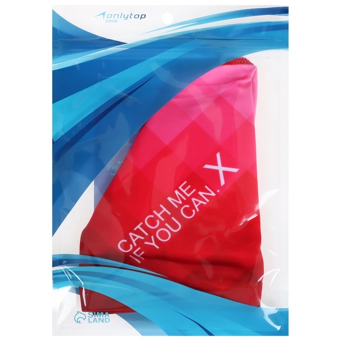 Шапочка для плавания взрослася ONLYTOP Catch me, тканевая, обхват 54-60 см Шапочка для плавания взрослася ONLYTOP Catch me, тканевая, обхват 54-60 см