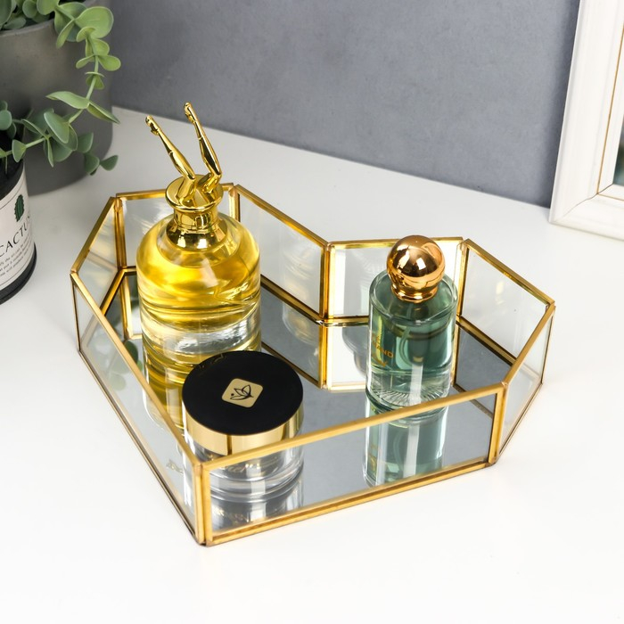 Подставка интерьерная стекло с зеркалом Подставка интерьерная стекло с зеркалом "Сердце" 5,5х20,5х25,5 см