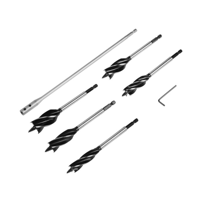 Набор сверл по дереву винтовых ТУНДРА, шестигранный хвост., с удлинителем, 16-25 мм, 5 шт. Набор сверл по дереву винтовых ТУНДРА, шестигранный хвост., с удлинителем, 16-25 мм, 5 шт.