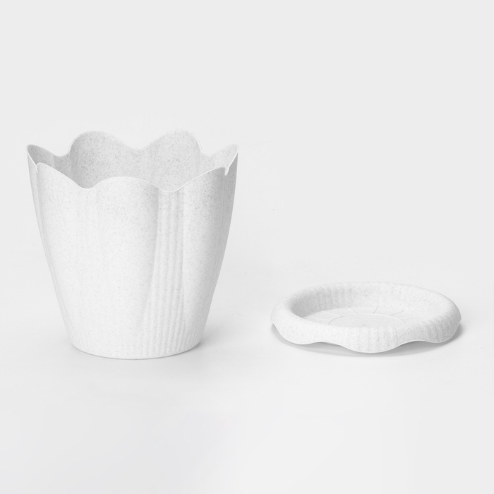 Горшок с поддоном «Эдельвейс», 3 л, цвет мраморный Горшок с поддоном «Эдельвейс», 3 л, цвет мраморный