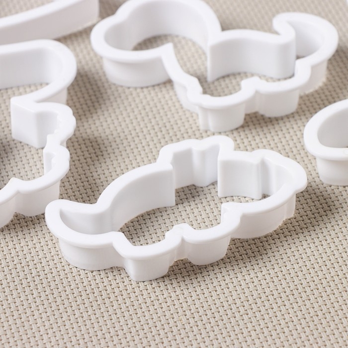 Набор форм для печенья Доляна «Хищные динозавры», 8 шт, цвет белый Набор форм для печенья Доляна «Хищные динозавры», 8 шт, цвет белый