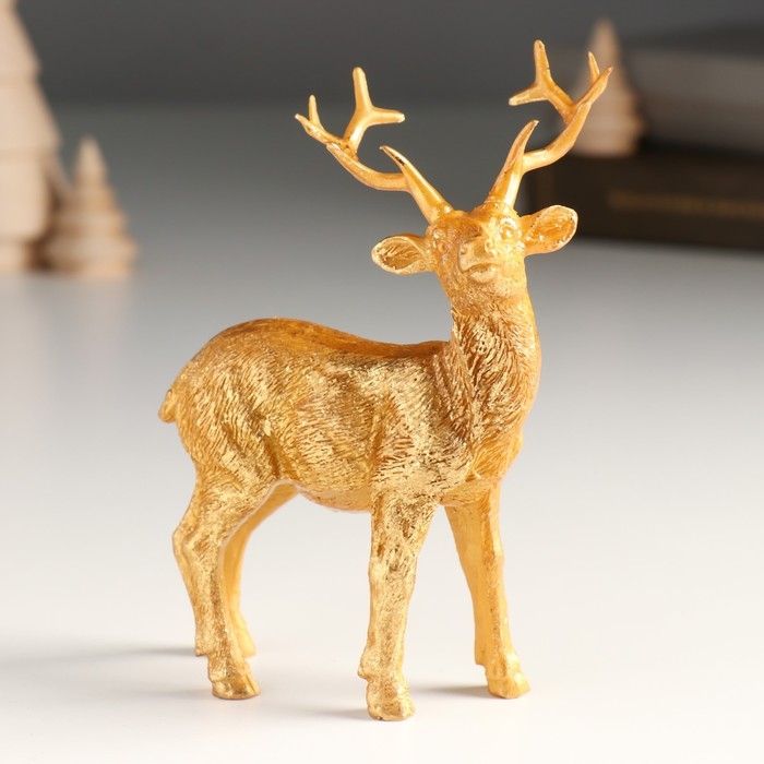 Сувенир полистоун Сувенир полистоун "Золотой олень" 8,6х4,5х15 см