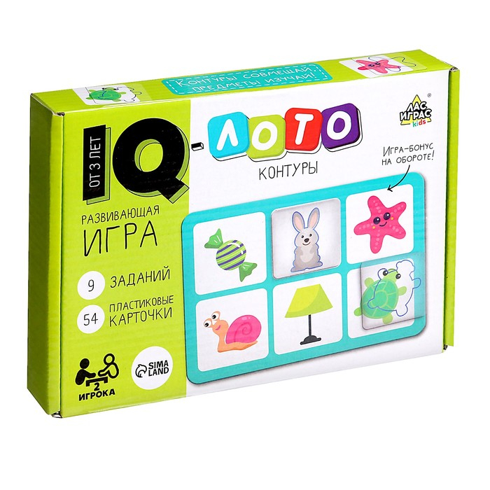 Настольная игра «Умное лото. Контуры», 2 игрока, 3+ Настольная игра «Умное лото. Контуры», 2 игрока, 3+