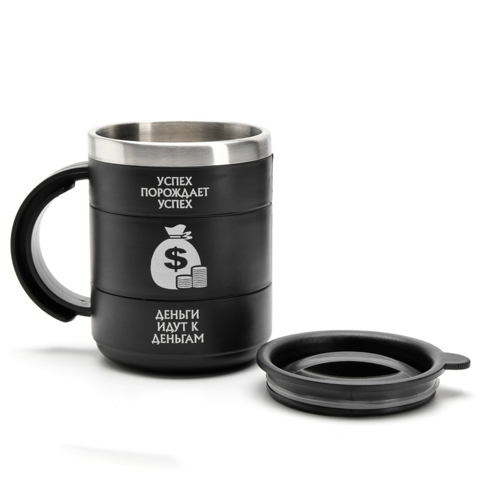 Термокружка Термокружка "Мастер К" Поход "Успех", 450 мл, с ручкой, сохраняет тепло 2 ч, 12.5 х 10.5 см