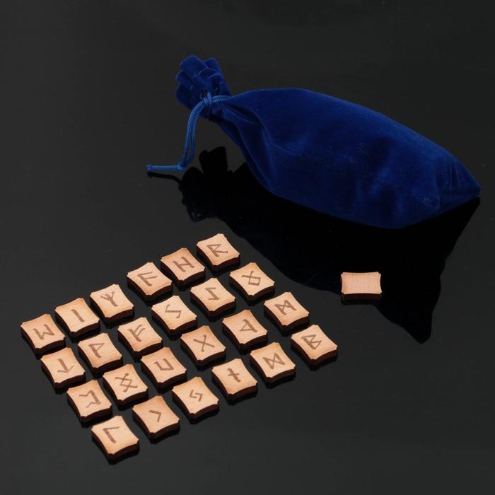 Руны для гадания «Скандинавские», 25 шт, натуральный дуб, мешочек Руны для гадания «Скандинавские», 25 шт, натуральный дуб, мешочек