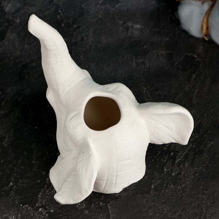Кашпо - ваза  Кашпо - ваза "Слон" белый, 13х12х15см