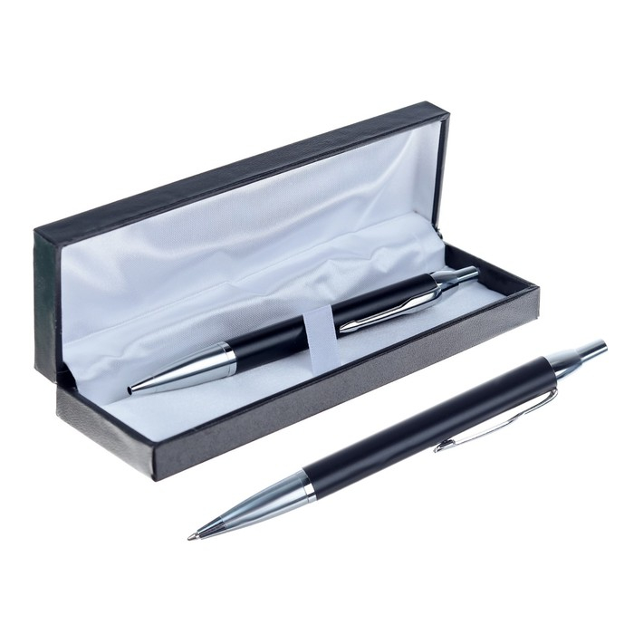 Ручка шариковая, подарочная, автоматическая, в кожзам футляре,  Ручка шариковая, подарочная, автоматическая, в кожзам футляре, "Модерн"