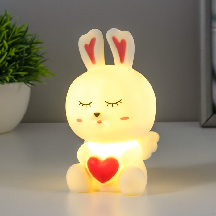 Ночник Ночник "Ангел зайка" LED 1Вт 3х LR44 белый 6х6,5х12см RISALUX