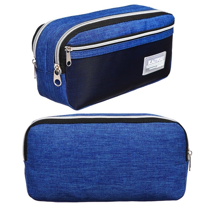 Пенал мягкий 3 отделения, 130 х 210 х 100 мм, объёмный, Calligrata, синий Пенал мягкий 3 отделения, 130 х 210 х 100 мм, объёмный, Calligrata, синий