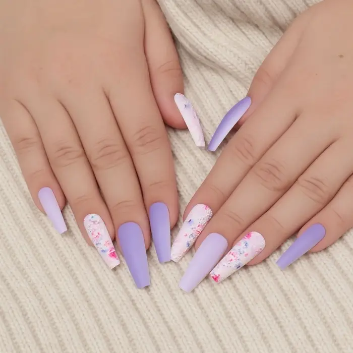 Накладные ногти &laquo;Весна&raquo;, 12 шт., с клеевыми пластинами, форма балерина, разноцветные