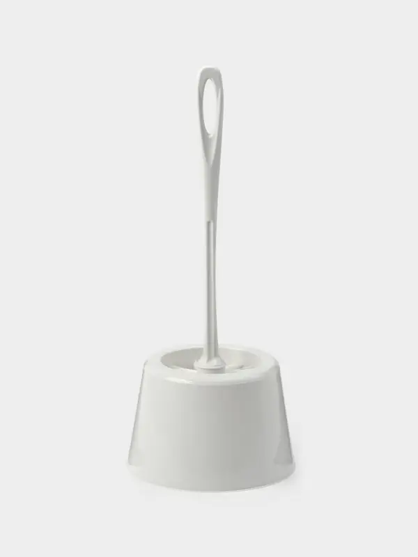 Ёршик для унитаза Rambai, d=15.5 см, h=35 см, с подставкой, серый