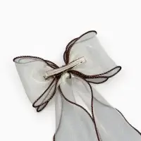 Бант для волос на заколке шоколадный, Коты аристократы