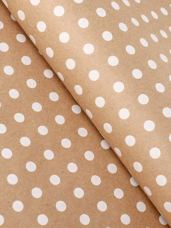 Бумага упаковочная крафт на коричневом Бумага упаковочная крафт на коричневом "Бисер белом", 0,68 х 10 ±5% м, 60 г