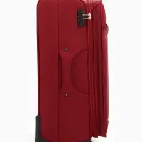 Чемодан на колёсах TEXTURA, кодовый замок, текстильный, с увеличением, 47&times;30&times;78 см, 28", красный