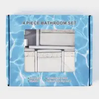 Набор аксессуаров для ванной комнаты &laquo;Завитки&raquo;, 4 предмета, мыльница, дозатор для мыла, 2 стакана, белый