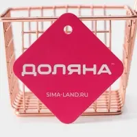 Корзинка для картофеля фри Доляна &laquo;Роял&raquo;, крупная сетка, розовое золото, форма ручки МИКС