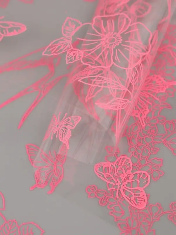 Пленка для цветов "Ласточки", розовый туманный, 0,6 х 9.3&plusmn;5% м, 40 мкм, 200 гр