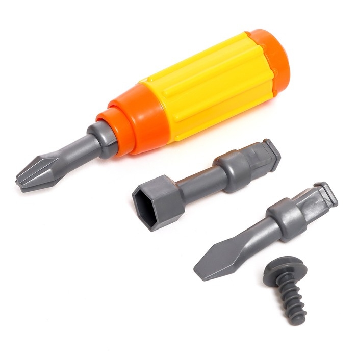 Конструктор винтовой «Трактор с прицепом», с отвёрткой, и аксессуарами Конструктор винтовой «Трактор с прицепом», с отвёрткой, и аксессуарами