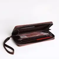 Портмоне-клатч мужской на молнии, рыжее