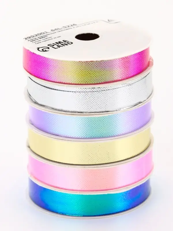 Лента упаковочная для декора и подарков, перламутровая с эффектом перелива, МИКС, 1.2 см &times; 5 м&plusmn;5%