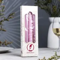 Набор свечей античных, 2.3&times;24.5 см, 5 ч, 55 г, 4 шт., сиреневая