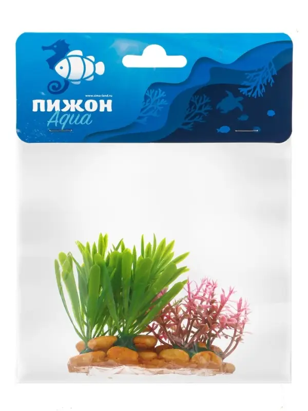 Растение искусственное аквариумное, на подставке под камень, 14&times;11&times;7 см