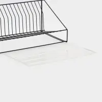 Посудосушитель настольный с поддоном, 38,5*38,5*24 см, цвет черный