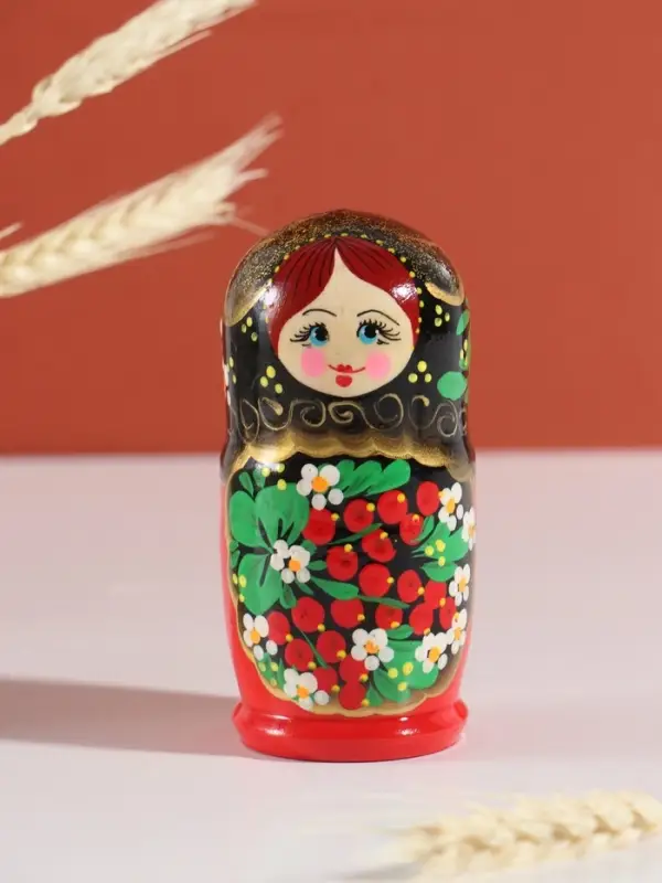 Матрёшка дерево «Хохлома», чёрная голова, 5-кукольная, 11-12 см Матрёшка дерево «Хохлома», чёрная голова, 5-кукольная, 11-12 см