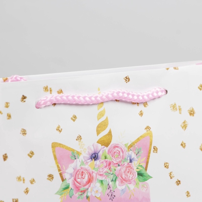 Пакет подарочный ламинированный, упаковка, Happy Birthday, ML 21 х 25 х 8 см