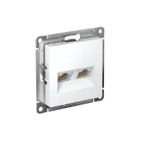 ATLASDESIGN РОЗЕТКА двойная компьютерная RJ45+RJ45, кат.6А, механизм, БЕЛЫЙ