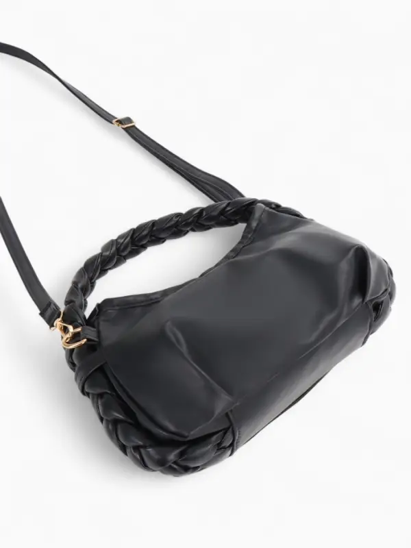 Сумка женская багет на молнии, 24&times;6&times;15.5 см, чёрная