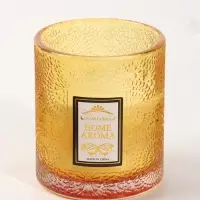 Свеча ароматическая в стекле HOME AROMA 200 г, 8.5&times;8.5&times;10 см, персик
