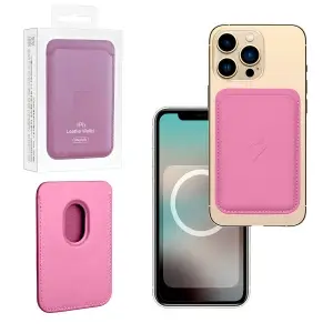 Чехол Leather Wallet Pollen Color iPh 12 - 15 Pro Max (Анимация NFC Clear) с лого