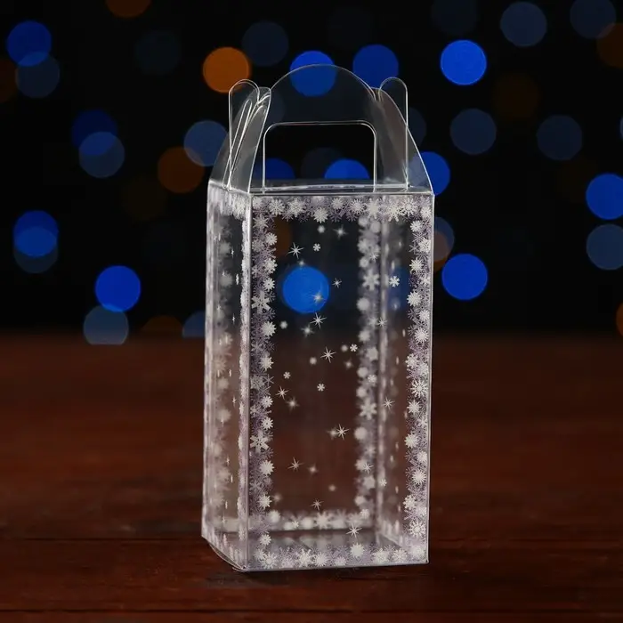 Коробка подарочная новогодняя складная ПВХ «Зимушка» 4×4×8 см Коробка подарочная новогодняя складная ПВХ «Зимушка» 4×4×8 см