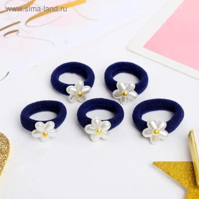 Резинка для волос "Лютик" (набор 5 шт) цветок