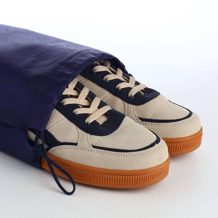 Мешок для обуви на шнурке, цвет синий Мешок для обуви на шнурке, цвет синий