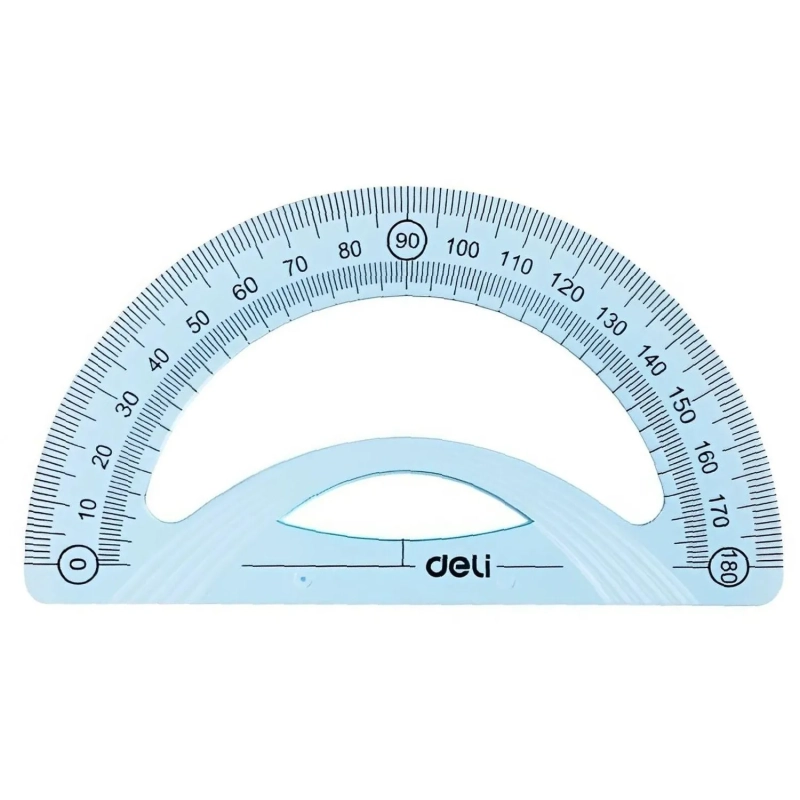 Набор чертежный Deli EH12 средний:лин 20см,угольн 13 и9см,трансп 12см,голуб
