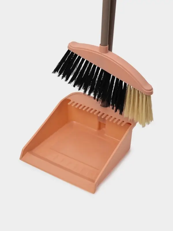 Щётка для пола: совок 24&times;25&times;81 см, щётка 24 см, персиковая
