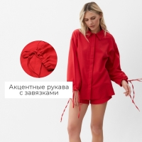 Комплект женский (блузка, шорты) MINAKU: Casual Collection цвет красный, р-р 44