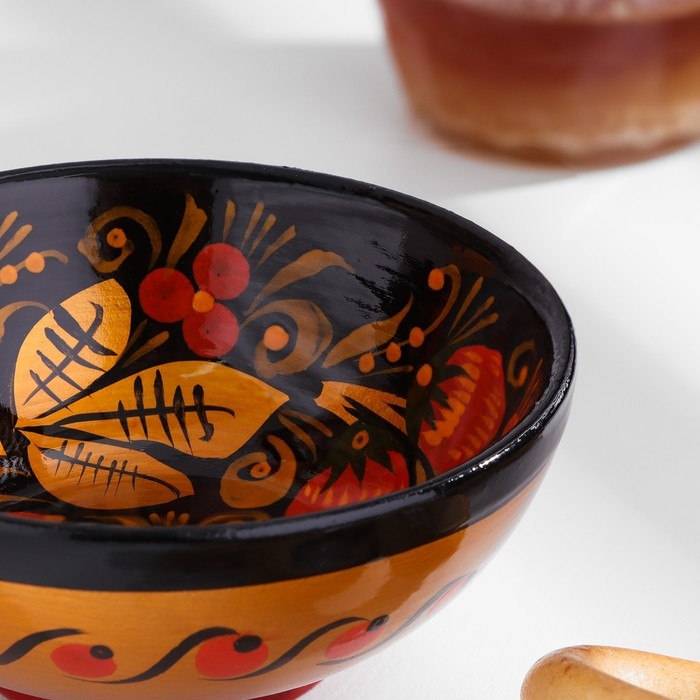 Розетка для варенья, 5х9 см,  150мл., хохлома Розетка для варенья, 5х9 см,  150мл., хохлома