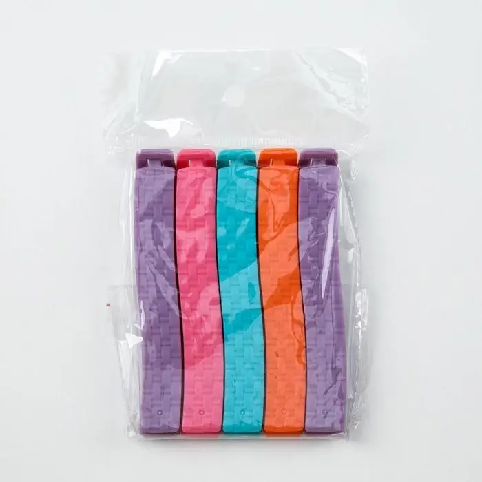 Зажимы для пакета, 11 см, 5 шт, цвет МИКС Зажимы для пакета, 11 см, 5 шт, цвет МИКС