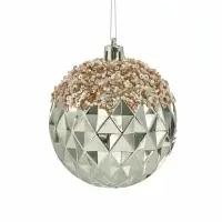 Ёлочные шары набор 3 шт. &laquo;Комета&raquo;, d=8 см, ретро, грани, блеск