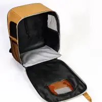 Рюкзак-переноска для кошек и собак, 30 х 21 х 41 см, серо-жёлтый