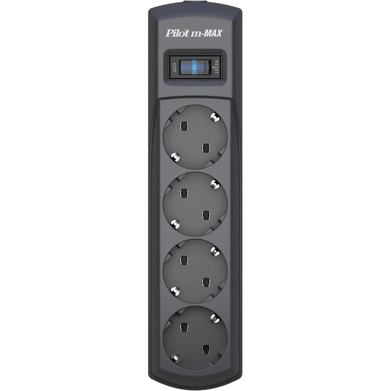 Сетевой фильтр PILOT m MAX (4/10м/16А/150Дж/темн.серый)