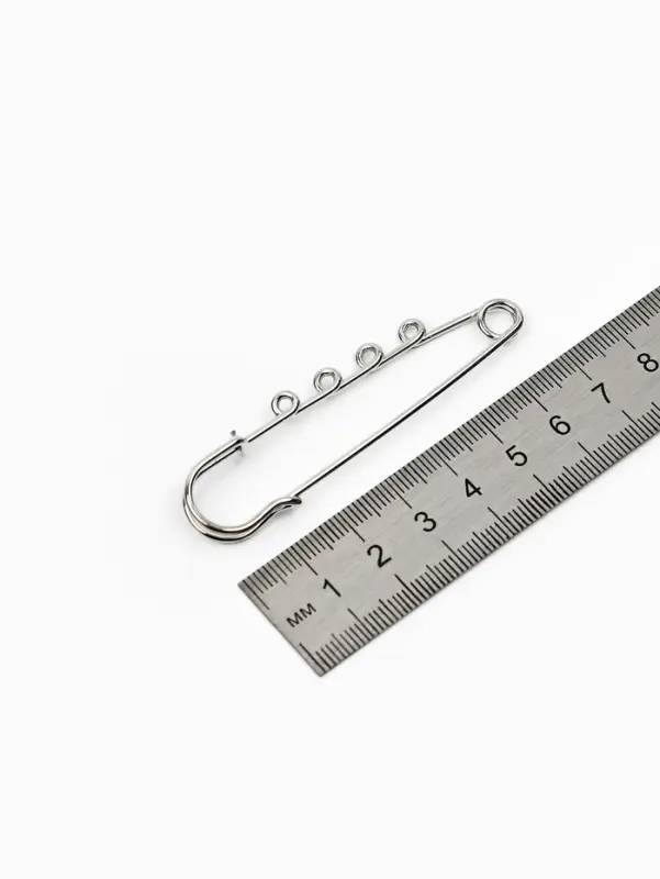 Булавка для подвесок PO-065 №03, (набор 2 шт.) 70&times;20&times;7 мм, серебра