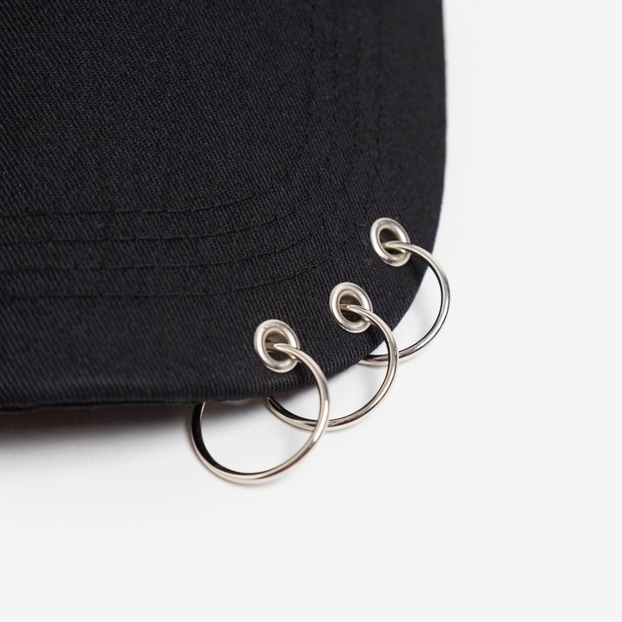 Кепка женская MINAKU с кольцами цвет черный, р-р 56-58